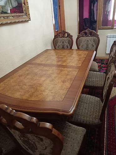 Klassik üslubda yemək otağı dəsti - Tərkib: 1 böyük düzbucaqlı masa + lalafo.az -da Klassik üslubda yemək otağı dəsti - Tərkib: 1 böyük düzbucaqlı masa +