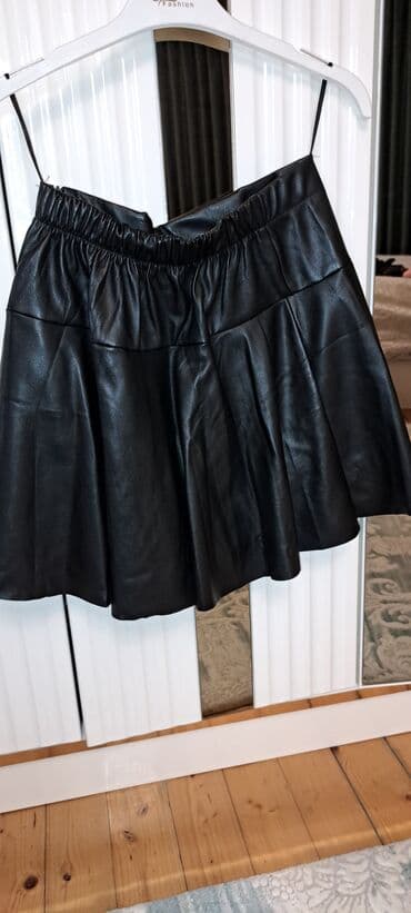büzmə karandaş ətək: Mini Ətək, New Yorker, Dəri, XS (EU 34) — 1