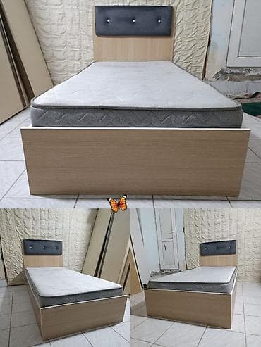 Təknəfərlik çarpayı, Bazalı, Matras ilə, Siyirməsiz