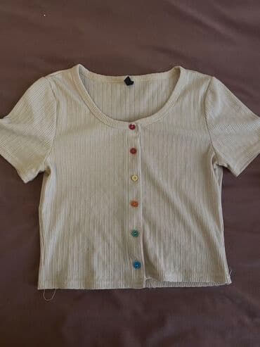 ağ qadın koftaları: 5 manata az geyinilmiş crop.Bej rəngdədi — 1