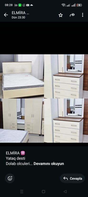 Lincoln: ELMİRA ♒️ Yataq desti Dolab olculeri Eni 225sm Hund 210sm Derinlik — 1