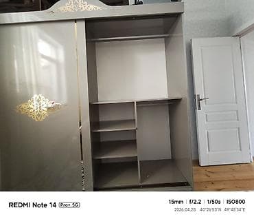 asilqan 65 azn: 2 qapılı, Güzgülü, Boz, Taxta, Kupe, Düz dolab — 2