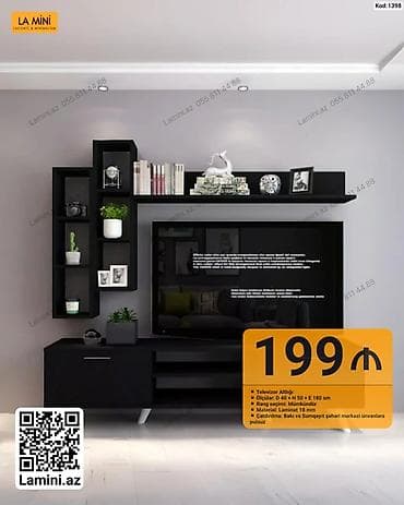 dekor ref: TV stendi – La Mini dizayn - Ölçülər: Dərinlik 40 sm × Hündürlük 50 — 1