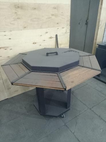 Açıq havada istifadə üçün çoxfunksiyalı manqal-masa - Səkkizguşəli — 2