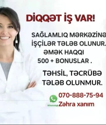 həkim köməkçisi vakansiya 2024: Həkim tələb olunur, İstənilən yaş, Təcrübəsiz, 6/1 — 1