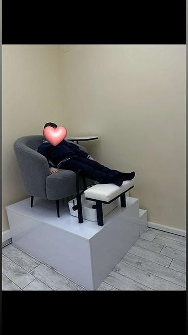 Салонные, медицинские комплекты мебели: Pedi-kür üçün podiast stendi və rahat kreslo dəsti - Rahat, yumşaq — 1