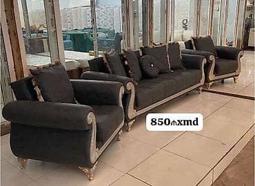 бал мед: Qonaq otağı üçün dəst – klassik dizaynlı künc olmayan salon mebeli — 1