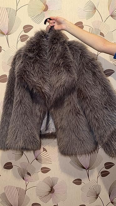 Zara model.Qadınlar üçün süni kürk şuba - Rəng: tünd boz/boz qarışığı