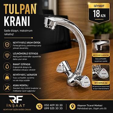 Tulpan kranı – sadə dizayn, maksimum rahatlıq - Keyfiyyətli xrom