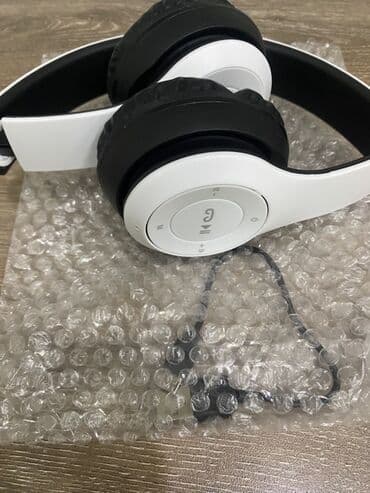 sur mikrofon: Б/у Беспроводные (Bluetooth) Наушники, цвет - Белый — 4