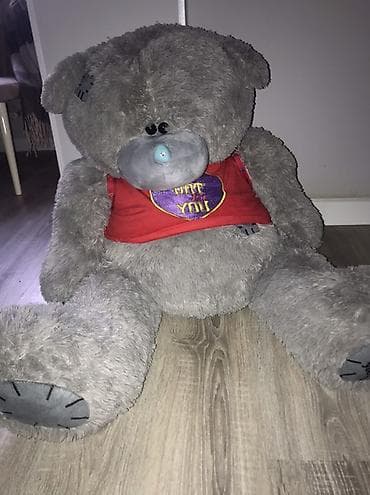 Игрушки: Böyük ölçülü yumşaq oyuncaq ayı - Rəng: boz, burun hissəsi açıq — 2