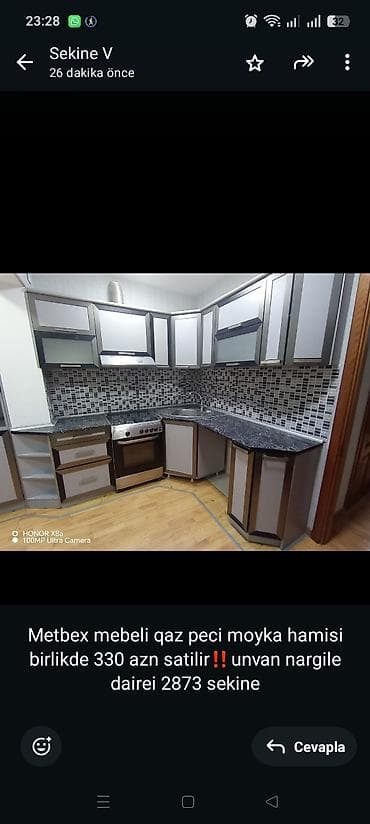 Metbex mebeli qaz peci moyka hamisi birlikde 330 azn satilir‼️unvan
