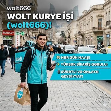 Sürücü-kuryer tələb olunur, Şəxsi nəqliyyat vasitəsi ilə, Gündəlik ödəniş, Təcrübəsiz