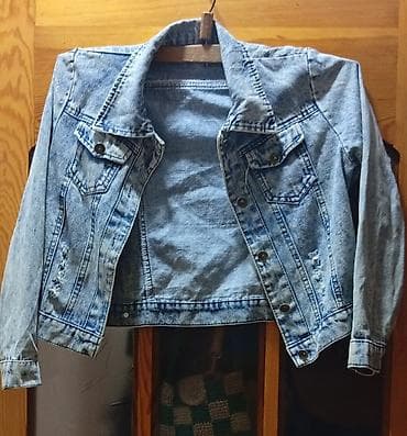 Mavi cins gödəkçə – L ölçü - Klassik denim dizaynı, turş yuyulma