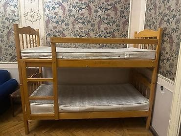 Oğlan və qız üçün, Çarpayı, Matras ilə, Siyirməsiz, Taxta