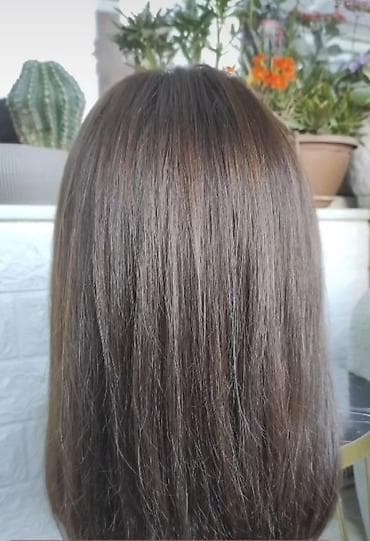 cırt cırt sac: Qəhvəyi rəngdə təbii uşağ saçından düz saçlı parik - Təbii görkəmli — 4