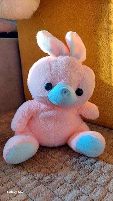 dovşan oyuncaq: Plyuş yumşaq oyuncaq – dovşan - Rəng: açıq çəhrayı, qulaq ucları — 1