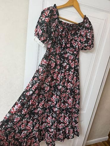 hw8 max: Uzun çiçəkli yay donu - Stil: Bohem/romantik uzun maxi don - Rəng və — 4