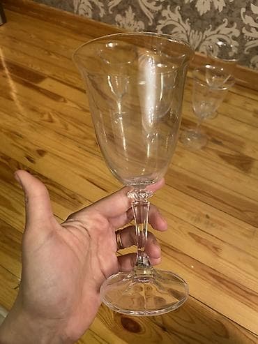 gul qablari: Qədəhlər, rəng - Ağ, Şüşə, 6 ədədli dəst — 2