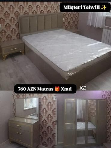 Yataq otağı dəsti Tərkibi: - Çarpayı (yumşaq başlıq, müasir dizayn) -