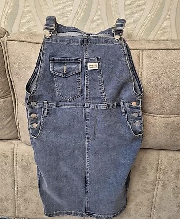 Cins sarafan (kombinezon-tipli don) - Material: klassik mavi denim at lalafo.az Cins sarafan (kombinezon-tipli don) - Material: klassik mavi denim