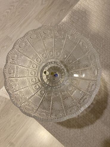 Kəsimli büllur meyvə/qənnadı qabı – ayaqlı - Material: qalın, şəffaf