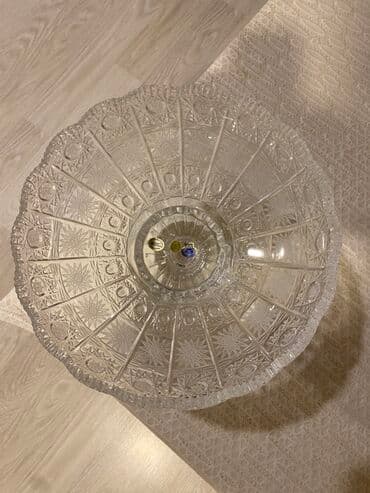 meyvə şəkilləri: Kəsimli büllur meyvə/qənnadı qabı – ayaqlı - Material: qalın, şəffaf — 1