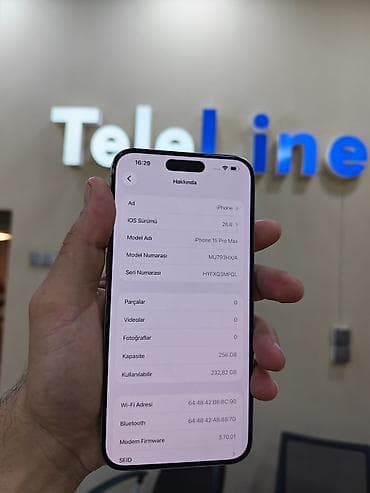 apple 5 s: IPhone 15 Pro Max, 256 GB, Natural Titanium, Zəmanət, Simsiz şarj, Face ID — 3