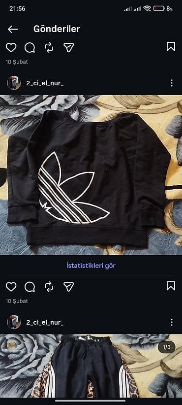 Qara rəngli sweatshirt - Klassik kruq yaxalı model - Ön hissədə iri