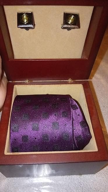 tekstil stul uzlukleri: PAY brendli hədiyyə dəsti - Tərkib: qalstuk və manjet düymələri - — 1