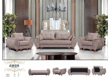 Yeni, Divan, 2 kreslo, Divan, Bazalı, Açılan