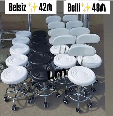 Təkərli dairəvi taburet oturacaqlar - Model variantları: - Belsiz