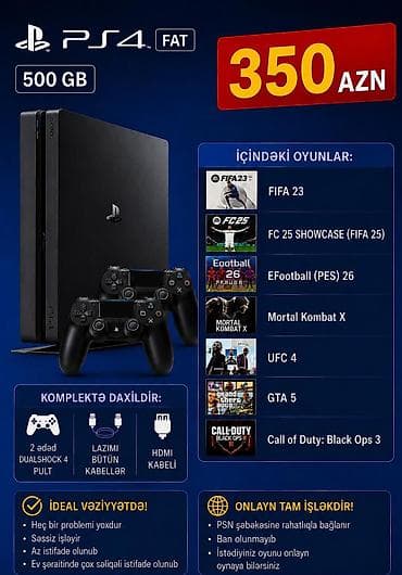 psn: PlayStation 4 FAT (500 Gb). İdeal vəziyyətdədir, ev şəraitində çox — 1