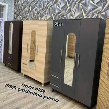 dolab satisi: Yeni, 3 qapılı Düz dolab, Qarderob, paltar dolabı — 1