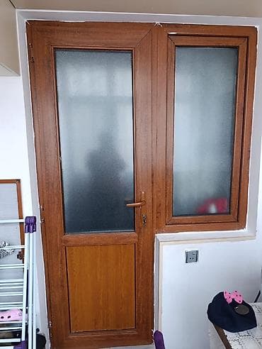 Plastik qapı pəncərə satılır, Qapı pencere 2sibir yerde 140 Sm Qapi