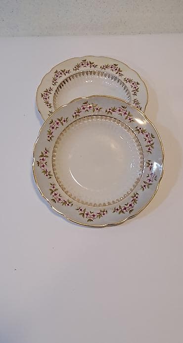 Mətbəx aksesuarları: Boşqablar, 2 ədədli dəst, Farfor, SSRİ — 2