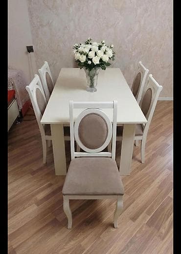 Qonaq otağı üçün, Açılmayan, Dördbucaq masa, 6 stul