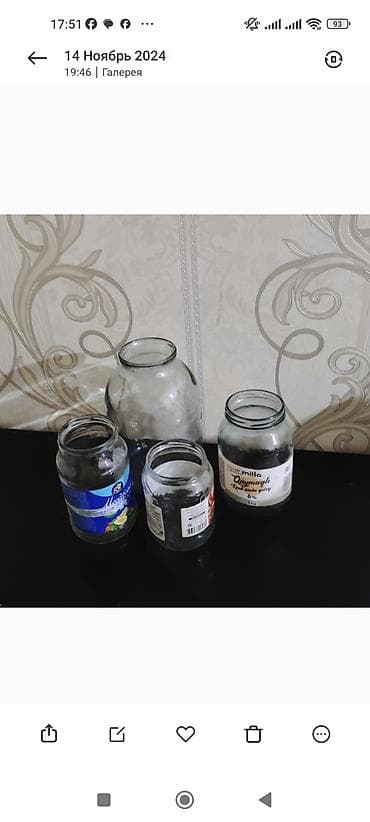 Şüşə bankalar - Ölçülər: 3 kilo, 2 kilo, 1 kilo, 900 q, 700q