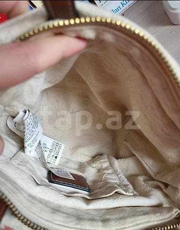 kətan paltar: ZARA brendi qadın çantası - Model: Kanvas materiallı, zolaqlı dizayn — 4