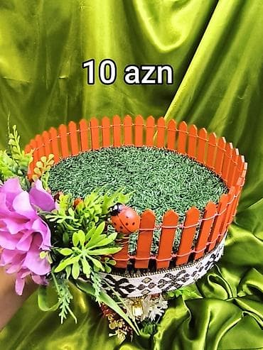 dekor soba: Novruz temalı əl işləri və dekor kompozisiyaları - Jut iplə toxunmuş — 10