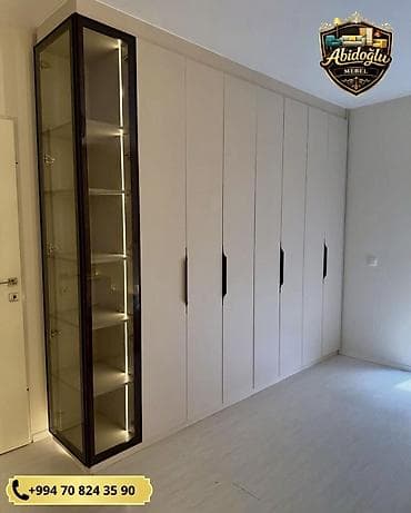 2el dolablar: Yeni, 6 qapı, Güzgülü, Bej, Açılan, Düz dolab — 2