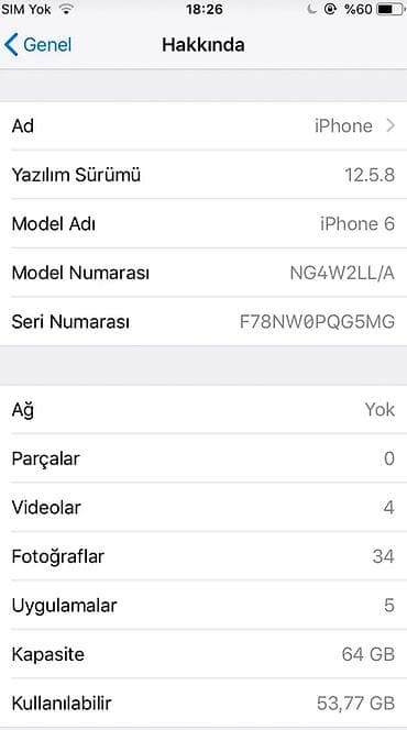 kontakt home a54: IPhone 6, 64 GB, Barmaq izi — 2