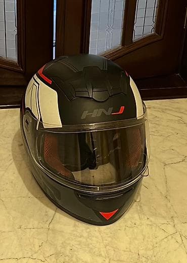 moto ucuz: HNJ tam üzlü motosiklet dəbilqəsi - Korpus: mat qara rəngli — 2