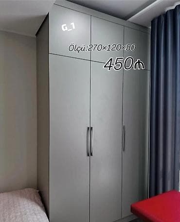 tek dolab: Minimalist dizaynda 3 qapılı geyim dolabı. - Model: G_1 - Ölçü: 270 × — 1