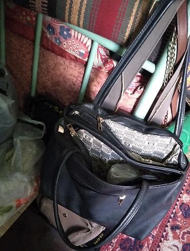 Сумки: Qara qadın çantası - Material: süni dəridən toxunma görünüşlü ön — 4