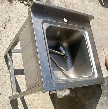 Reklam lövhələri: Paslanmayan poladdan tək gözlü sənaye lavabonun stolu - Material — 3