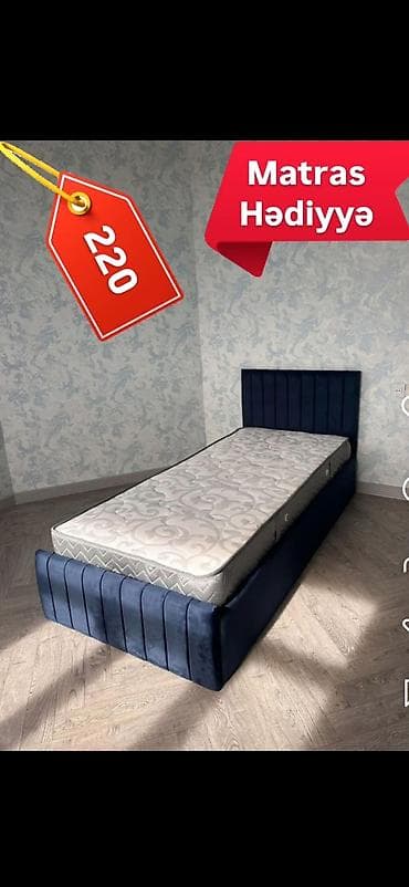 uşaq doşəyi: Tək nəfərlik çarpayı – matras hədiyyə. - Rəng: tünd göy - Başlıq və — 1