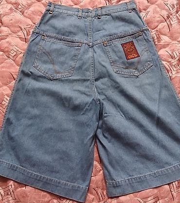 sortlar: Vintage denim şort - Material: 100% denim (cəld saxlayan klassik mavi — 2