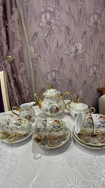 sud separatoru: Çay dəsti, rəng - Ağ, Farfor, 6 nəfərlik — 1