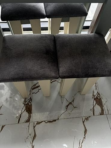 stol metbex: Mətbəx üçün, Yeni, Açılmayan, Dördbucaq masa, 4 stul — 4